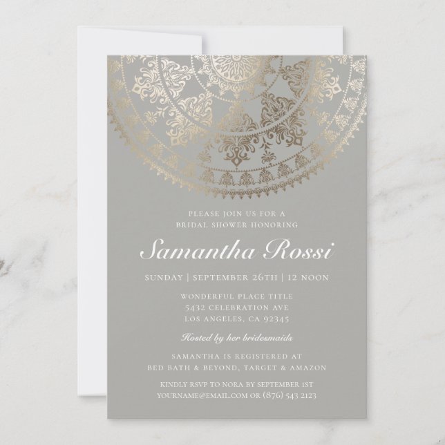 Invitations de douche nuptiale couleur personnalis (Devant)