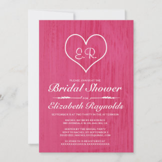 Invitations de douche nuptiale de pays rose