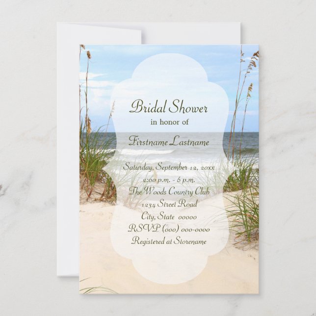 Invitations de douche nuptiale de plage (Devant)