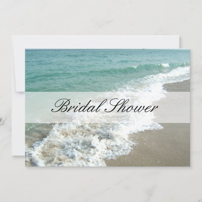 Invitations de douche nuptiale de plage, Aqua Blue (Devant)