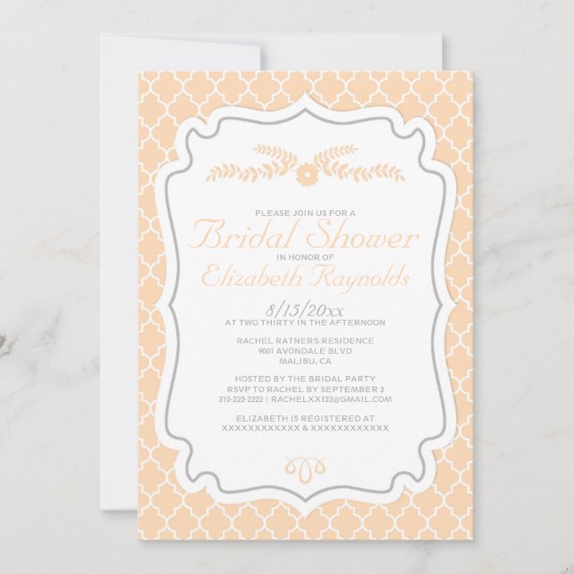 Invitations de douche nuptiale de Quatrefoil (Devant)