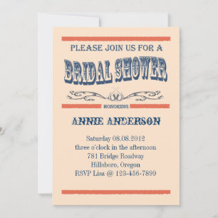 Invitations de douche nuptiale du pays vintage