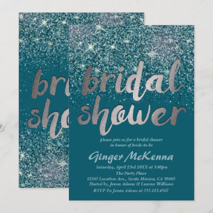 Invitations de douche nuptiale en argent et Partie