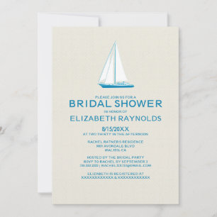 Invitations de douche nuptiale en bateau élégant