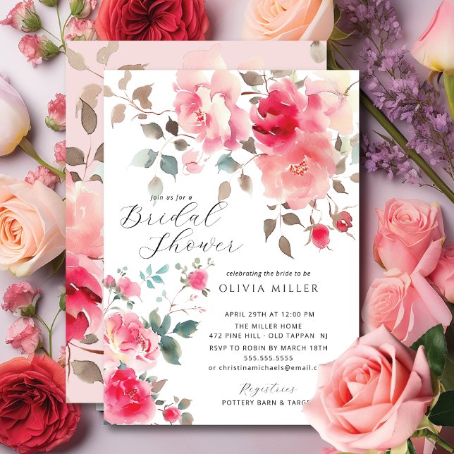 Invitations de douche nuptiale en fleurs (Créateur téléchargé)
