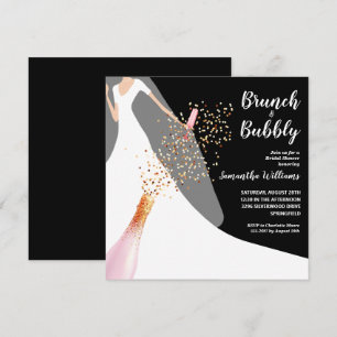 Invitations de douche nuptiale en noir et blanc