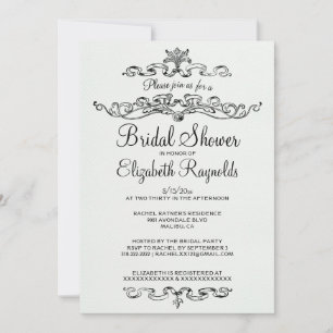 Invitations de douche nuptiale en noir et blanc de