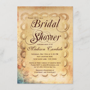 Invitations de douche nuptiale en papier Vintage r