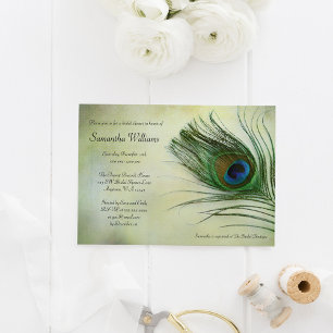 Invitations de douche nuptiale en plume de paon vi