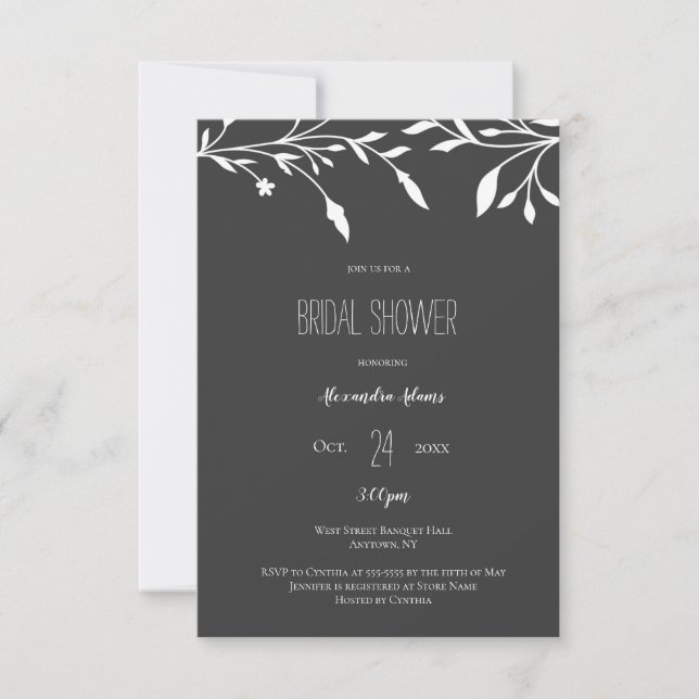 Invitations de douche nuptiale en tableau de couro (Devant)