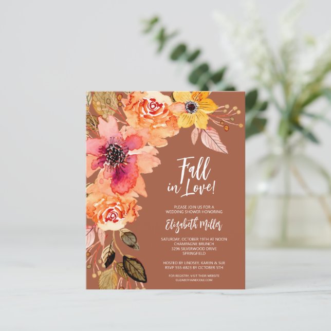 Invitations de douche nuptiale en terre cuite (Debout devant)