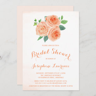 Invitations de douche nuptiale florale Rose