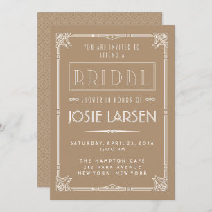 Invitations de douche nuptiale Gatsby Art Déco vin