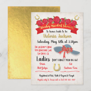 Invitations de douche nuptiale Gold Foil Derby