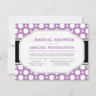 Invitations de douche nuptiale Gris et violet Polk