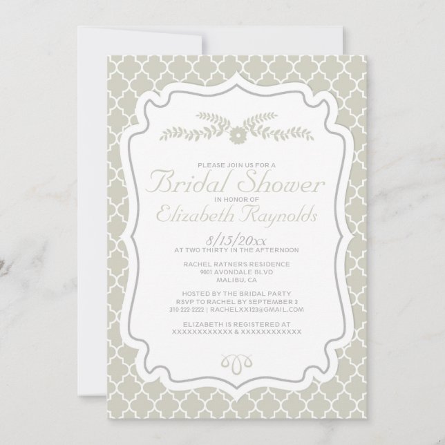 Invitations de douche nuptiale ivoirienne Quatrefo (Devant)