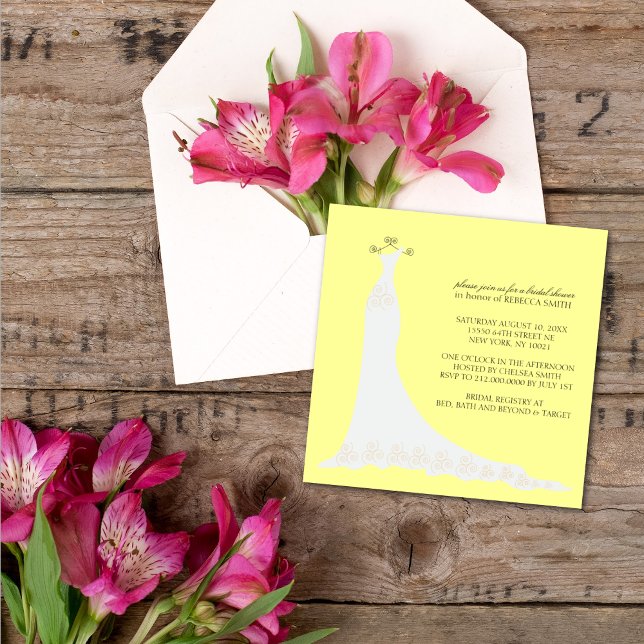 Invitations de douche nuptiale {Jaune pâle} (Créateur téléchargé)
