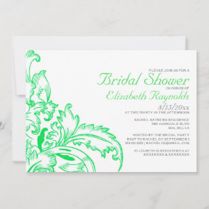 Invitations de douche nuptiale Lime Green