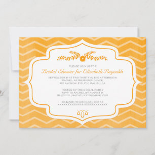 Invitations de douche nuptiale Orange Chevron