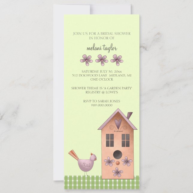 Invitations de douche nuptiale ou événement de Gar (Devant)