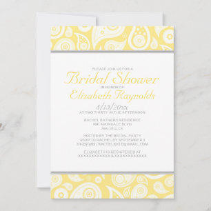Invitations de douche nuptiale Paisley Jaune