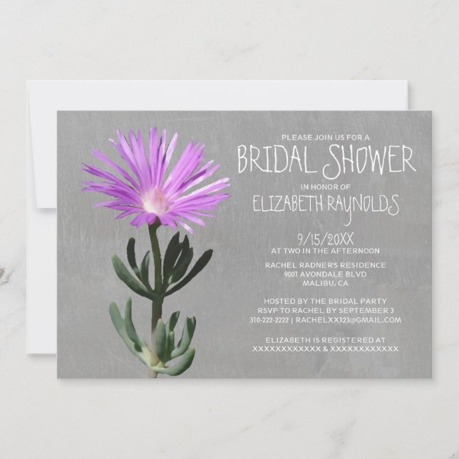 Invitations de douche nuptiale Plantes (Devant)