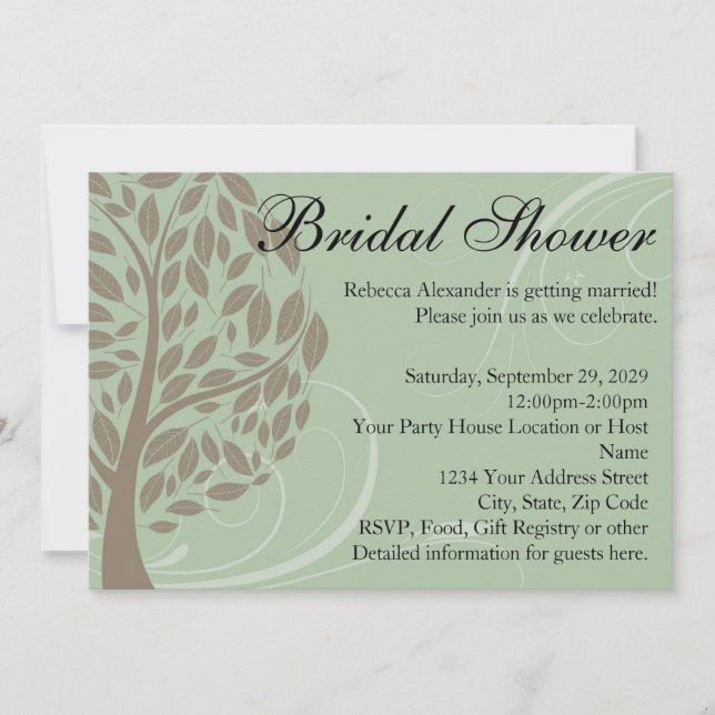 Invitations de douche nuptiale Recyclé Green Eco T (Devant)