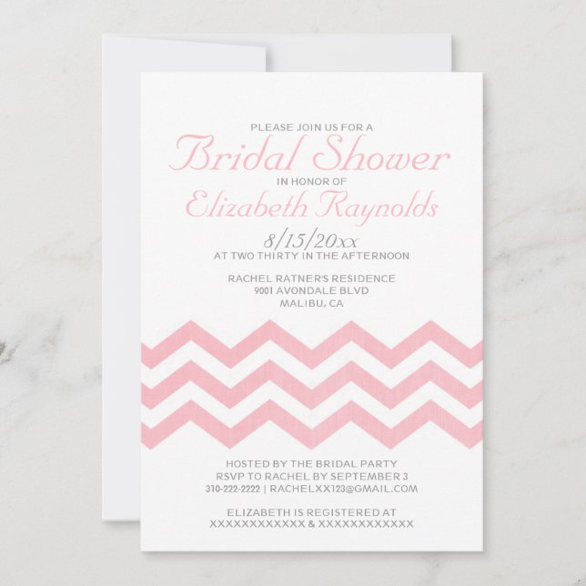 Invitations de douche nuptiale Retro Chevron Zigza (Devant)