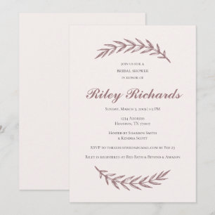 Invitations de douche nuptiale rose