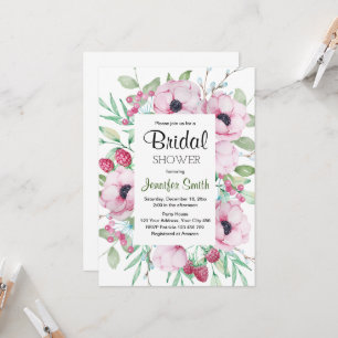 Invitations de douche nuptiale rose