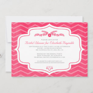 Invitations de douche nuptiale rose chaud