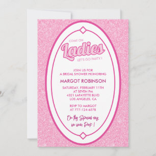 Invitations de douche nuptiale rose chaud Chic Mod