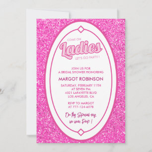 Invitations de douche nuptiale rose chaud girly te