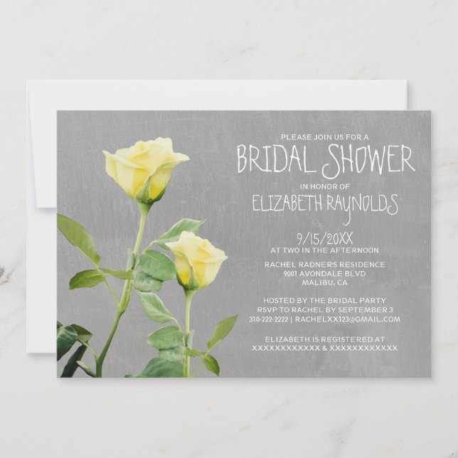 Invitations de douche nuptiale roses (Devant)