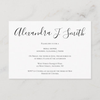 Invitations de douche nuptiale simple et moderne