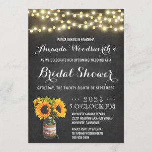 Invitations de douche nuptiale Sunflower Chalkboar