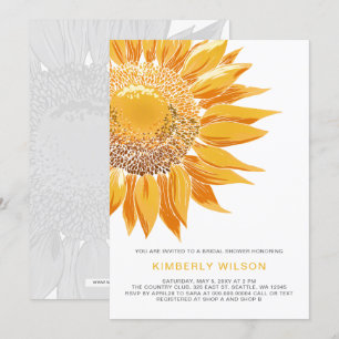 Invitations de douche nuptiale SunFlower modernes