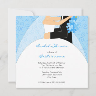 Invitations de douche nuptiale turquoise