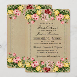 Invitations de douche nuptiale Vintage