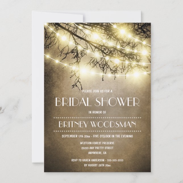 Invitations de douche nuptiale vintage Rustique (Devant)