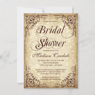 Invitations de douche nuptiale vintage Sparkle Rus
