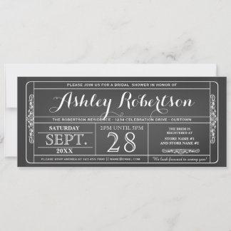 Invitations de douche nuptiale vintage style bille