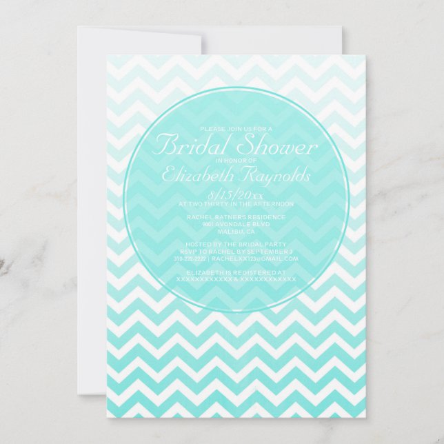 Invitations de douche nuptiale vintage Zigzag (Devant)