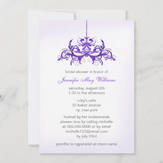 Invitations de douche nuptiale violet
