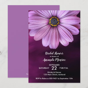 Invitations de douche nuptiale violet Daisy