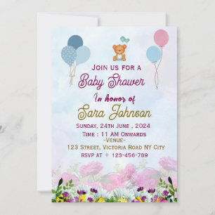 Invitations de douche pour bébé