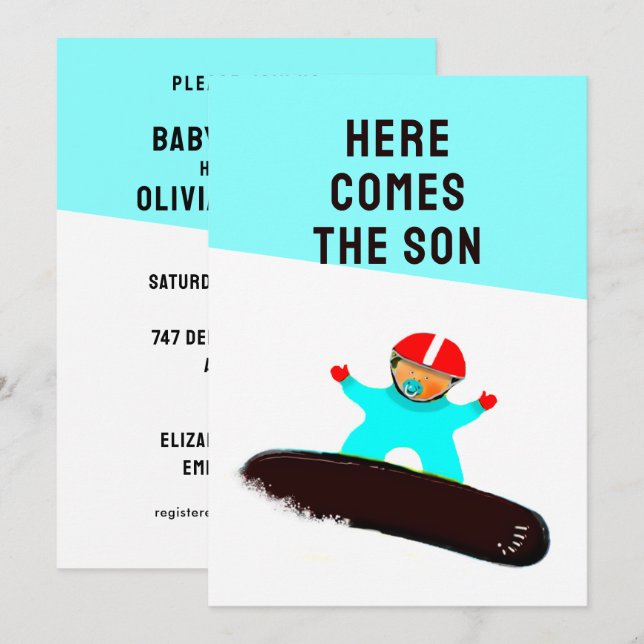 Invitations de douche pour bébé (Devant / Derrière)