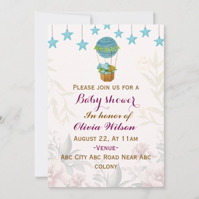 Invitations de douche pour bébé (Devant)