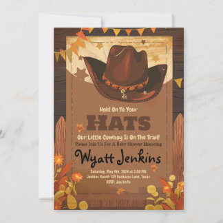 Invitations de douche pour bébé Cowboy