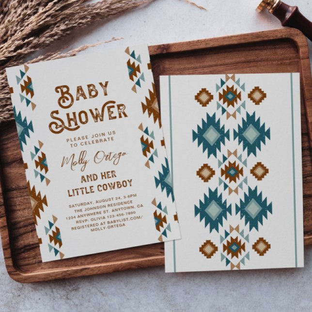 Invitations de douche pour bébé Cowboy | Southwest (Créateur téléchargé)